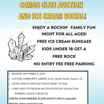 CCMGS Annual Rock Auction & Ice Cream Social