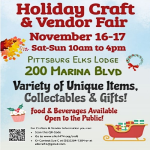 Pittsburg Elks "Holiday Craft & Vendor Fair"